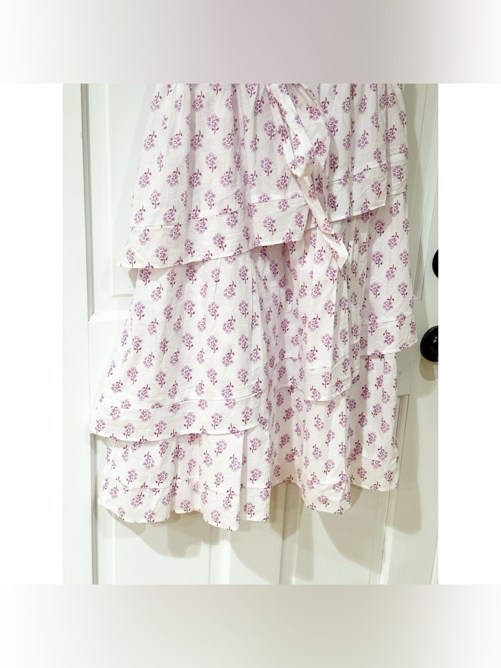 J. Crew Sleeveless Belted Tiered Floral Print Cotton size 6 - Picture 7 of 12